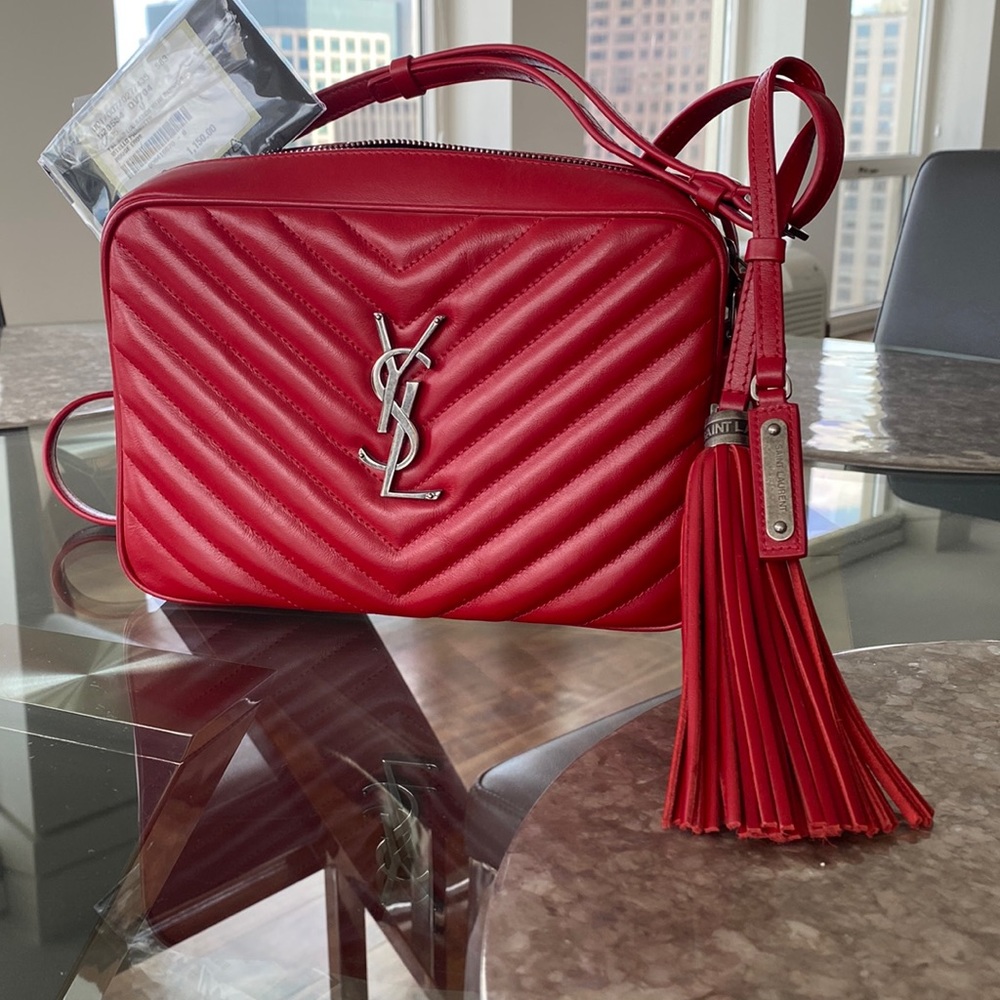 YSL LOU red camera bag new never worn with certificate, bought in YSL CHI $1150